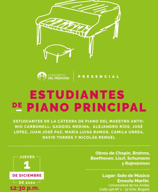 Concierto del Mediodía | Estudiantes Piano Principal | Evento Presencial |