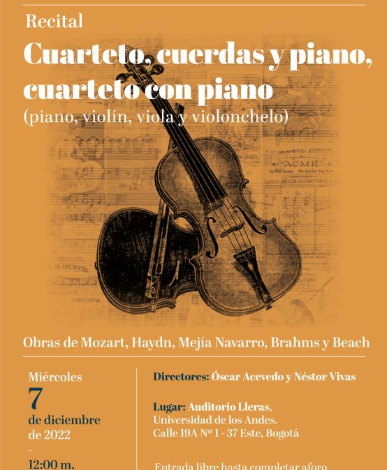 Recital de conjuntos: cuerdas y piano, cuarteto y cuarteto con piano