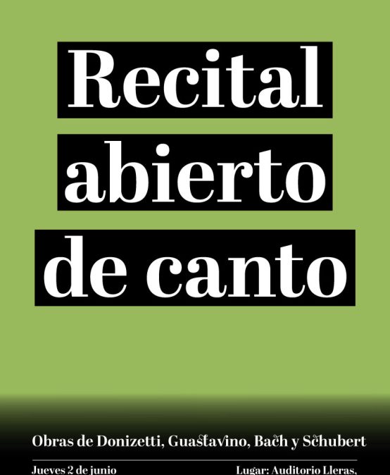 Recital abierto de la cátedra de canto lírico