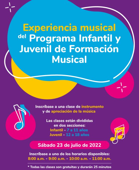 Experiencia musical del Programa Infantil y Juvenil de Formación Musical