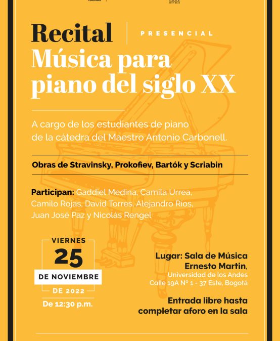 Recital: música para piano siglo XX