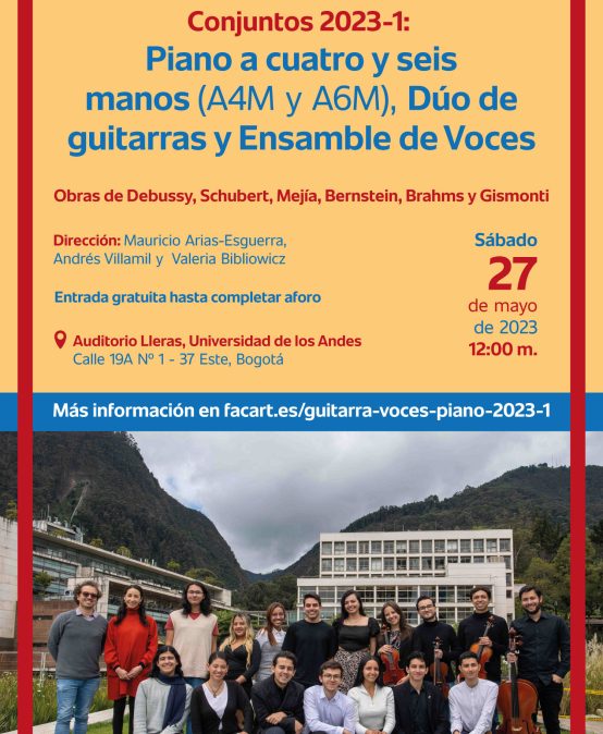 Recital de Conjuntos en 2023-1: Piano A4M y A6M, Dúo de guitarras y Ensamble de voces
