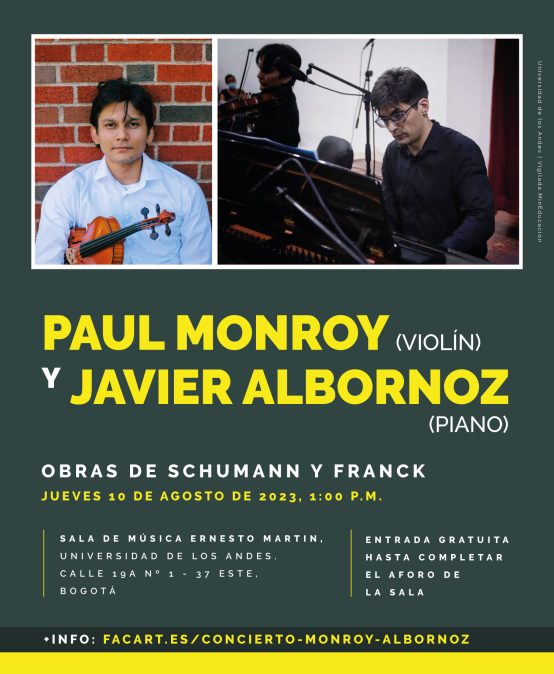 Concierto del mediodía: Paul Monroy (violín) y Javier Albornoz (piano)