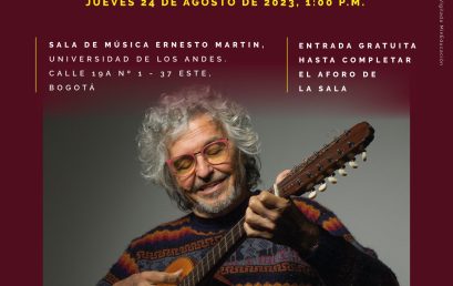 Concierto del mediodía: Gustavo Adolfo Renjifo presenta: Cantar con tiple
