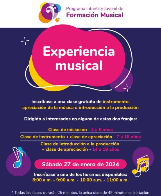 Experiencia musical del Programa Infantil y Juvenil de Formación Musical en 2024-1