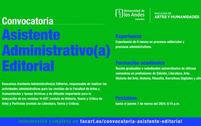 Oferta laboral: Asistente Administrativo(a)  Editorial