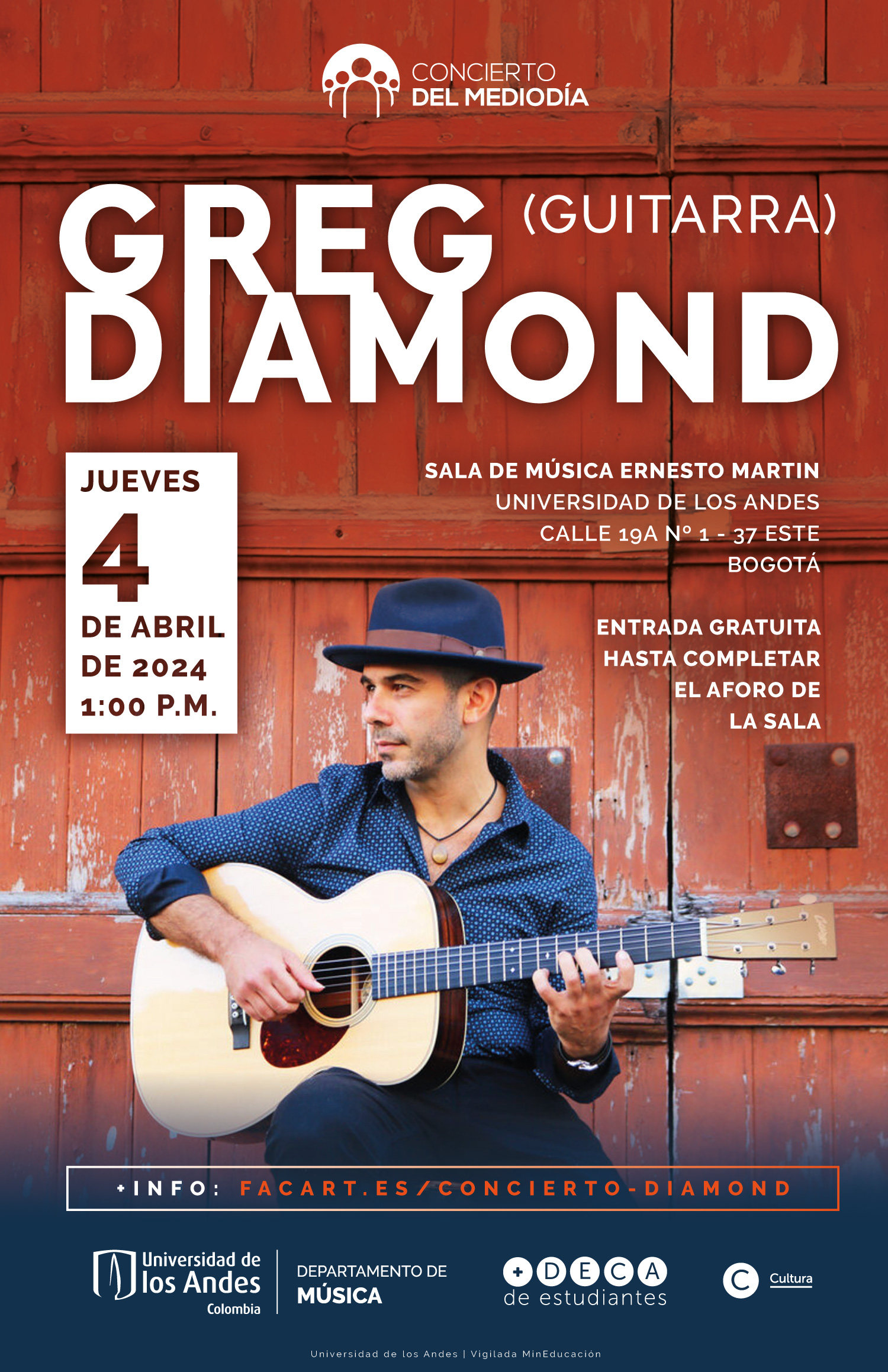Concierto del mediodía: Greg Diamond (guitarra)