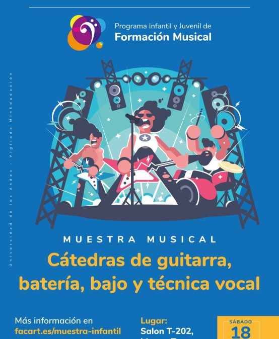 Muestra musical de las cátedras de guitarra, batería, bajo y técnica vocal del PIJ 2024-1