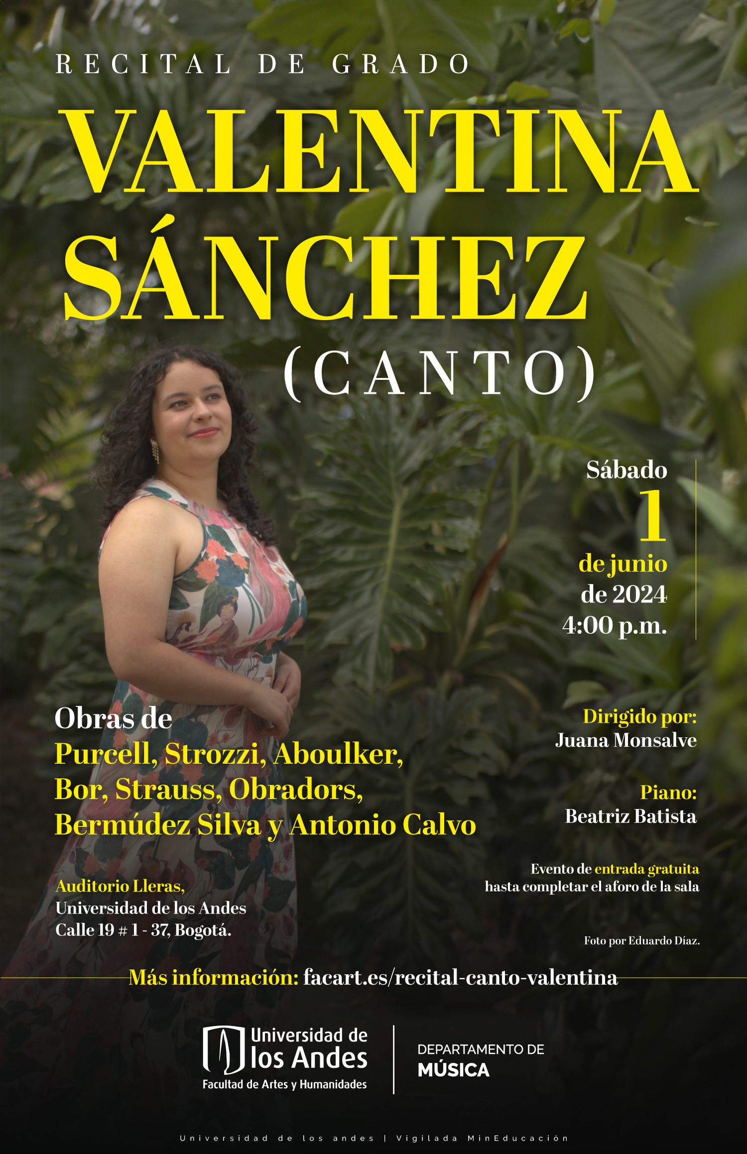 Recital de grado: Valentina Sánchez (canto)