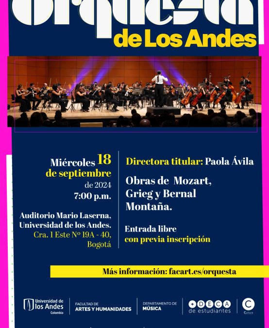 Orquesta de Los Andes: obras de Mozart, Grieg y Bernal Montaña