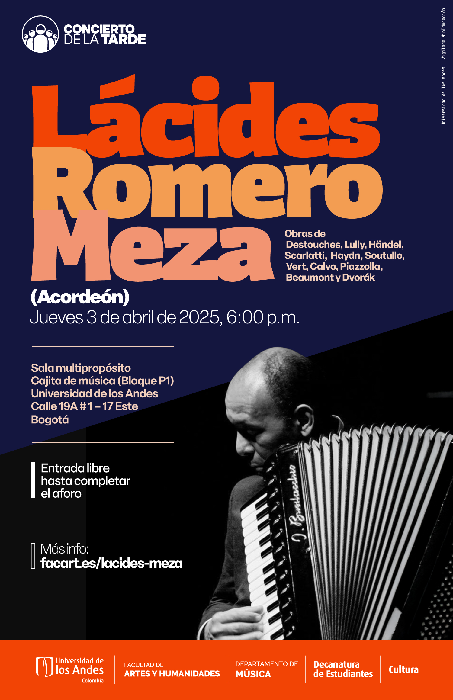 Concierto de la Tarde: Lácides Romero Meza (acordeón)