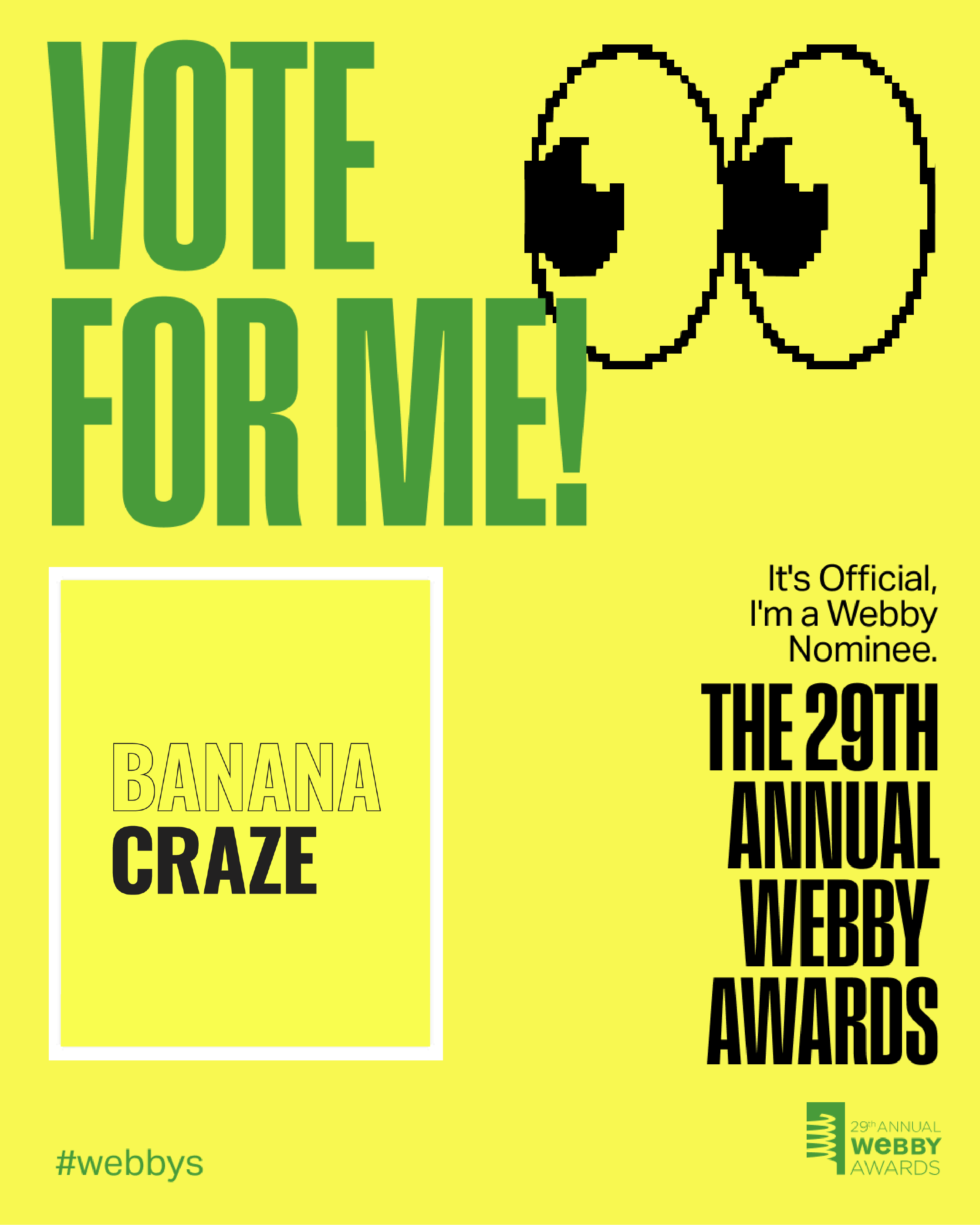 Banana Craze nominada a los Webby Awards – Apoyemos con la votación