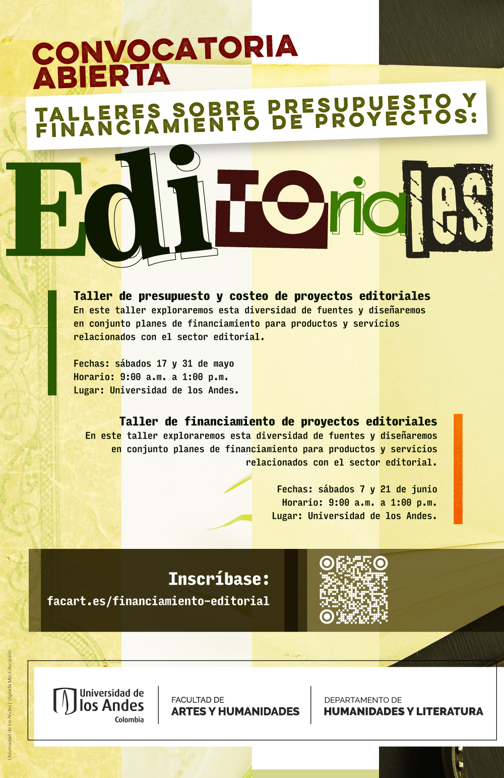 Inscríbase en los talleres sobre presupuesto y financiación de proyectos editoriales en Uniandes y aprende sobre diversas fuentes de financiamiento.