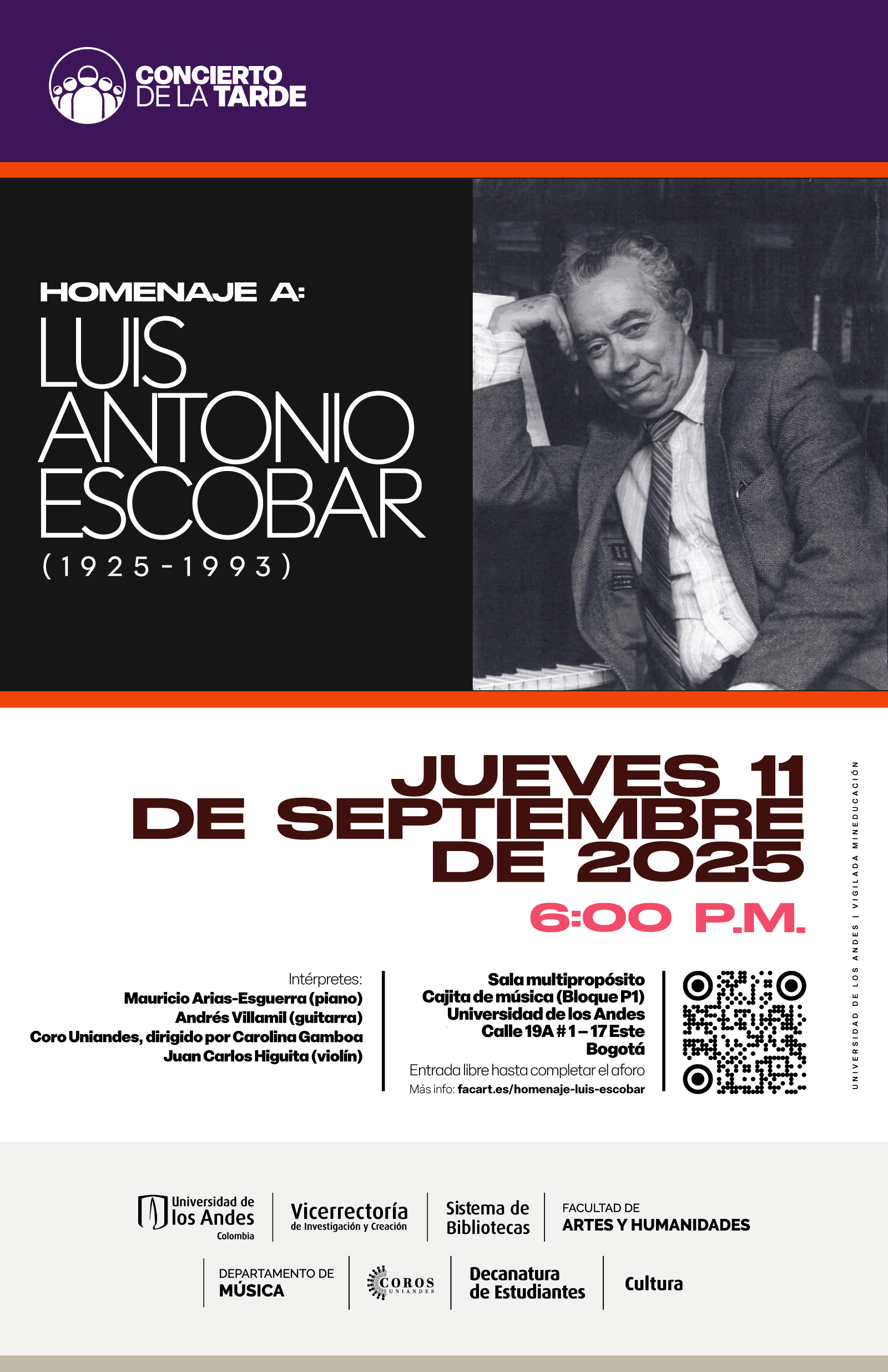 Concierto de la Tarde: Homenaje a Luis Antonio Escobar (1925-1993)