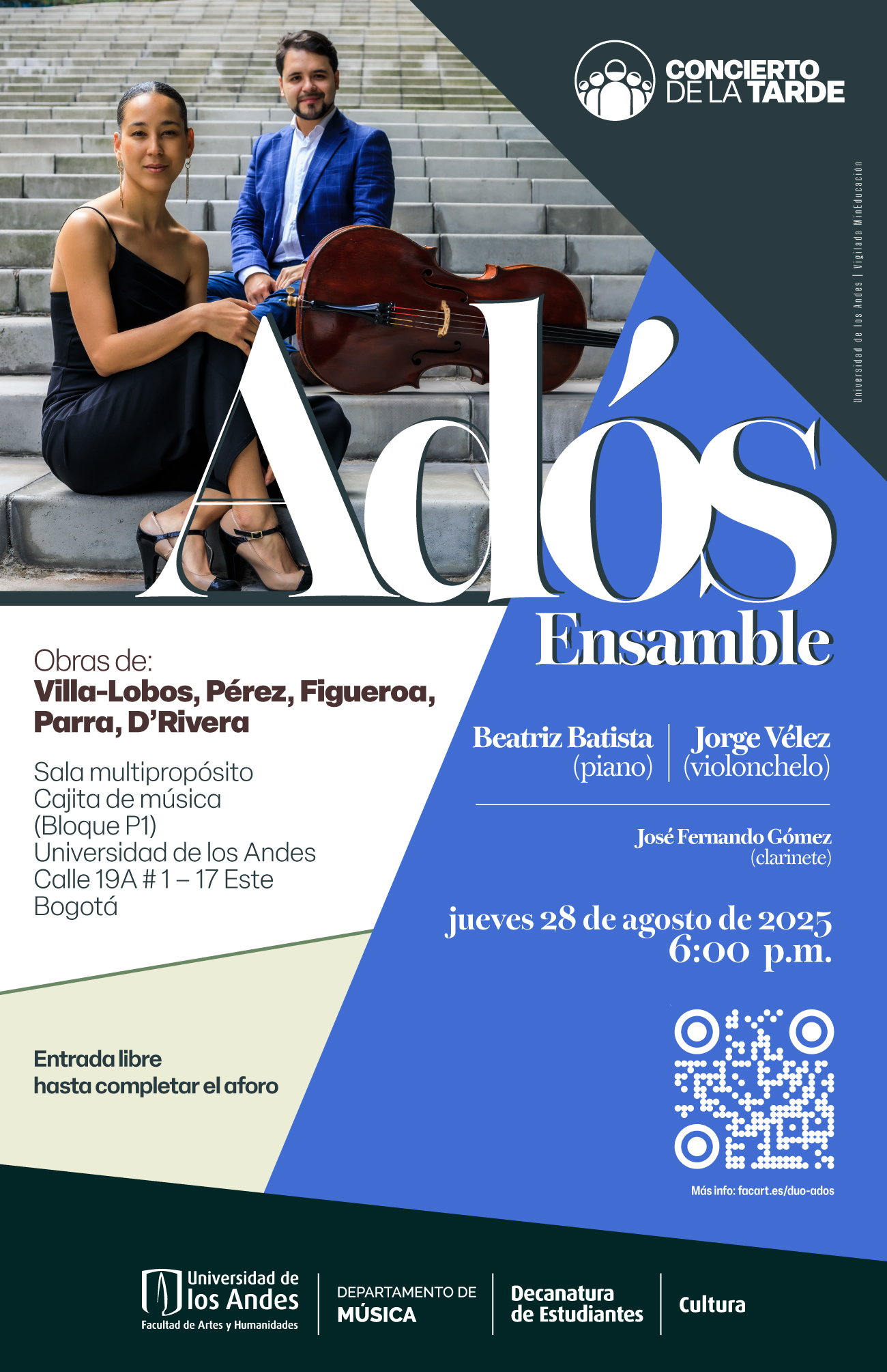 Concierto de la Tarde: Adós Ensamble (piano y violonchelo)
