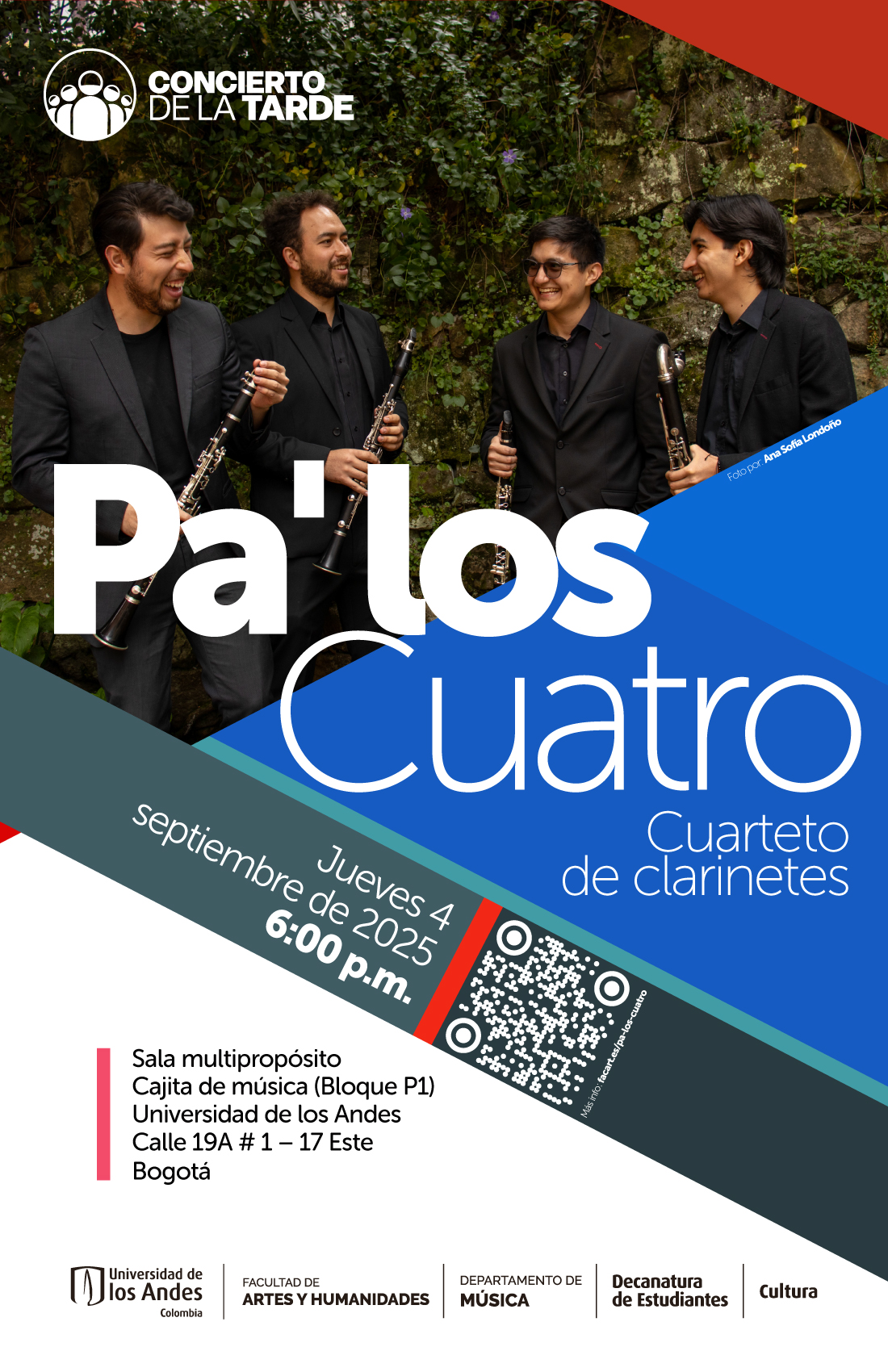 Concierto de la Tarde: Cuarteto de Clarinetes – Pa’ los Cuatro