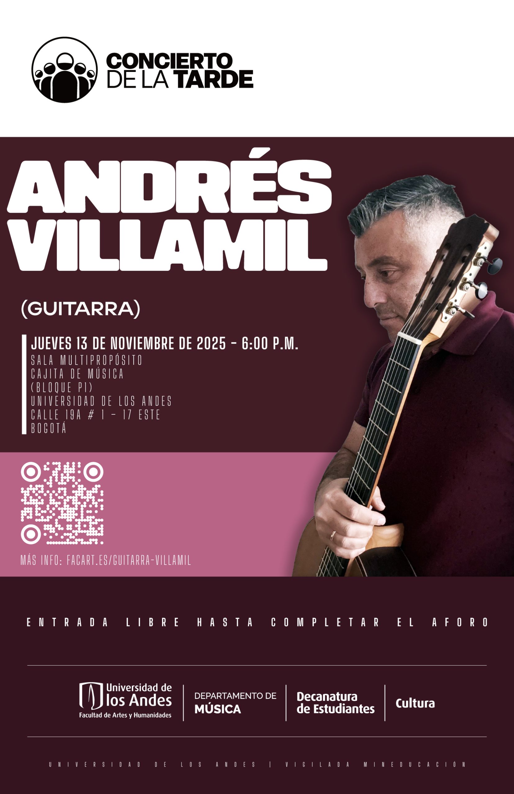 Concierto de la Tarde: Andrés Villamil (guitarra)