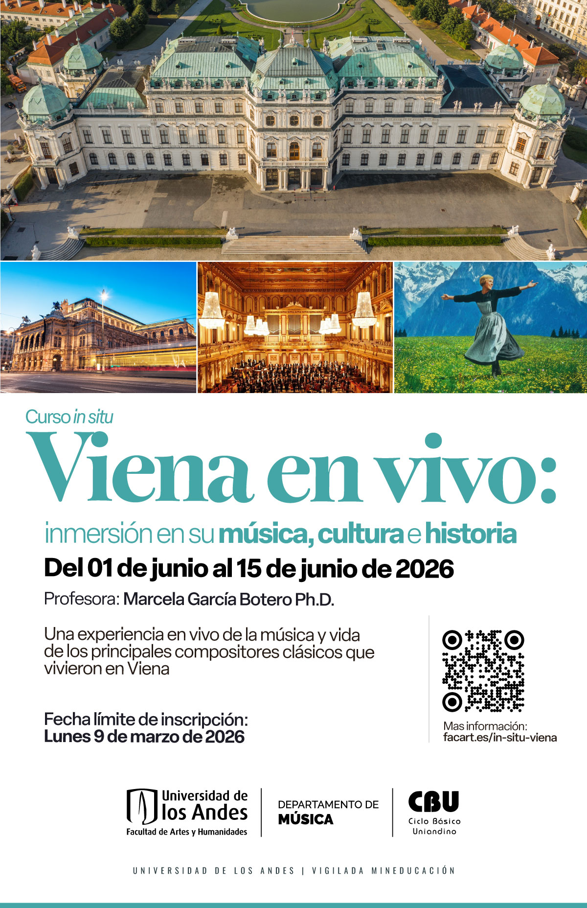 Viena en vivo: inmersión en su música, cultura e historia, inscripciones hasta el lunes de marzo 9 de 2026